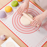 1 x Brand New Amindz Silicone Baking Mat, Baking Mat Large 50 x 40 cm Non-Stick Dough Mat Rolling Mat with Measurement, with Dough Scraper, Non-Stick Rolling Pin and Baking Brush Set of 4  - RRP €20.4