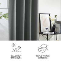 1 x RAW Customer Returns Deconovo Blackout Curtains 2 Pieces Living Room Curtains Thermal Insulating Cold and Heat Curtains 140x245cm for Bedroom with Eyelets Light Gray - RRP €33.86