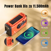 1 x RAW Customer Returns  11500mAh DAB Raddy SD10 crank radio DAB DAB FM BT, portable solar emergency radio, battery operated with flashlight, power bank, SOS, alarm clock, headphone jack for camping, blackout - RRP €54.99