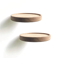 1 x RAW Customer Returns anaan Coracle Wall Shelf Round Floating Shelf Wooden Small Shelves Wall Shelves Decorative Shelf Plant Shelf Wooden Shelf Wall Board Hanging Shelf Wall Mounting Wall Decoration Design Set of 2 Diameter Diameter 15 cm  - RRP €25.48