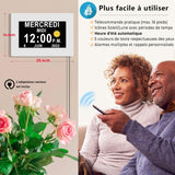 1 x RAW Customer Returns V fa 2024 Newest, 19 Alarms and Remote Control, Digital Clock, Calendar with Date and Time, Not Abbreviated, Auto Dimming, Reminder for Alzheimer s, Elderly White  - RRP €20.4