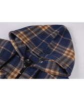 1 x RAW Customer Returns SwissWell men s shirt jacket, thick checked softshell jacket, plush lining, leisure hoodie, winter jacket with pockets - RRP €57.31