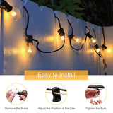 1 x RAW Customer Returns 7.35M Outdoor Solar String Lights, 4 Modes Outdoor Garden Lights with 12 1 Plastic G40 Bulbs IP65 Waterproof, USB Rechargeable LED Solar String Lights for Patio Garden Party - RRP €34.79