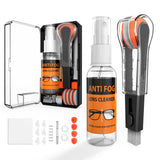 1 x RAW Customer Returns  8 in 1 Cleaning and repair kit for glasses, glasses cleaner with anti-fog glasses cleaning spray, glasses repair kit with silicone nose pads screws screwdriver glass holder, black - RRP €16.72