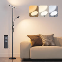 1 x RAW Customer Returns Ehaho LED floor lamp ceiling floodlight, floor lamp living room with very bright LED reading lamp, floor lamp with remote control touch control, continuously dimmable modern floor lamp for bedroom office - RRP €79.99