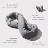 1 x RAW Customer Returns Huzi Design Infinity Pillow - Travel Pillow Neck Pillow Ideal for Travel Office Design Soft Neck Support Pillow Gray  - RRP €49.99