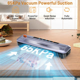 1 x RAW Customer Returns Housiwill Vacuum Sealer, 5-in-1 Vacuum Sealer with Built-in Cutter, Food Sealer for Dry Moist Food Preservation Mode, with 15 Vacuum Bags and 1 Hose Vacuum Sealer - RRP €38.81