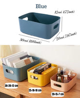 1 x RAW Customer Returns EURXLQ 6 pieces blue storage box plastic storage basket with handles 30.5 20 12cm, bathroom organizer kitchen cabinet organizer box baskets storage plastic box for shelf - RRP €29.99