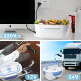 1 x RAW Customer Returns AUTOPkio Electric Lunch Box 3 in 1 for Car Truck and Office 220V 24V 12V 40W - 1.5L Food Warmer Stainless Steel with Spoon Fork for Household School Travel Gray  - RRP €28.22