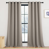 1 x RAW Customer Returns KGORGE Curtains Opaque Curtains with Eyelets Set of 2 245 x 140 cm HxW Blackout Curtains Bedroom Thermal Curtains Heat Protection Curtain Heat-Insulating, Sand-Coloured - RRP €38.27