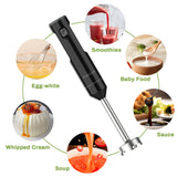 1 x RAW Customer Returns POYOCOM Cordless Hand Blender, Cordless Stick Blender with TYPE-C Cable, Whisk for Smoothies, Milkshakes, Hummus and Soups - Black - RRP €59.99