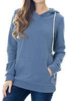 1 x RAW Customer Returns Smallshow Nursing Suit Maternity Fleece Nursing Jumper Nursing Top Maternity Hoodie Sweatshirt for Breastfeeding Dusty Blue 2XL - RRP €39.99