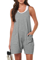 1 x RAW Customer Returns DUOEASE jumpsuit women s sleeveless romper 2024 summer outfit women with pockets - RRP €30.14