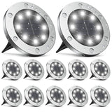 1 x RAW Customer Returns gabless Solar Lights for Outdoor, Garden, IP65 Waterproof, 8 LEDs, for Lawn, 12pcs - RRP €39.31