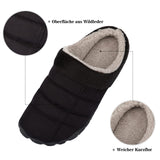 1 x Brand New Ranberone Slippers Men s Memory Foam Slippers Winter Plush Warm Lined Slippers Non-Slip Rubber Sole Slippers Indoor Outdoor Black 49 - RRP €30.28