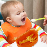 1 x Brand New nohlerlife Children s Silicone Plate, Baby Plate Bowl Mini Silicone Plate for Baby Portable Plate Baby Non-Slip Baby Plate BPA Free Dishwasher and Microwave Safe Orange  - RRP €20.4