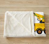 1 x RAW Customer Returns Homewish Kids Excavator Plush Bed Blanket,Truck Tractor Sherpa Blanket 150 200 For Children Boys Girls Teens,CONSTRUCTION Vehicle Fleece Flannel Blanket Equipment Car Crane Throw Blanket - RRP €27.35