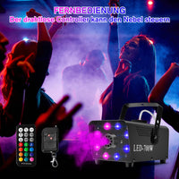 1 x RAW Customer Returns Katomi 700W Fog Machine RGB Effect, 13 Color 8 LED Light Smoke Machine, Mini Fog Smoke Machine with 2 Wired and Wireless Remote Controls for DJ Disco Party, Halloween, Weddings Christmas - RRP €58.02