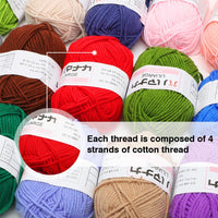 3 x Brand New Umllpet 24 Colors Acrylic Wool Set, Cotton, Wool for Knitting to Make Pet Clothes, Hats, Towels, Gloves, Including 3 Hooks, 3 Stitches and 10 Marking Buckles - RRP €61.2