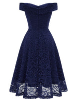 1 x Brand New Homrain Women s 50s Dresses Formal Lace Dress Evening Dresses Vintage Retro Ball Gown Swing A-Line Cocktail Dress Floral Lace Evening Dress -1Navy XL - RRP €46.99