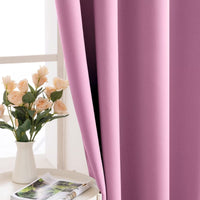 1 x RAW Customer Returns MIULEE Curtains Pink Opaque with Eyelets, Beautiful Soft Blackout Curtains for Darkening Rooms, Set of 2 Curtains Darkening Bedroom Living Room Thermal Curtain Cold Protection 140X225 cm - RRP €43.99