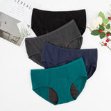 1 x RAW Customer Returns Momoshe Menstrual Underwear Heavy Bleeding Women s Period Underwear Cotton Pack of 4 Underpants Menstruation Panty Women Black Dark Gray Navy Green S - RRP €19.99