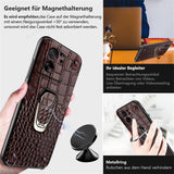 1 x RAW Customer Returns qichenlu Magnetic holder mobile phone case with strap for Xiaomi 13T Pro 13T, rivet genuine leather back cover with removable mobile phone chain made of cowhide, ring stand case, shoulder bag, necklace case, black - RRP €25.92