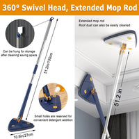 1 x RAW Customer Returns Mop Set 360 Rotating Adjustable Cleaning Mop with 4 Replacement Heads Microfibre Mop Set, With Wringing Telescopic Spin for Floor, Hardwood, Window, Floor, Wall, Tile Hardwood - RRP €31.49