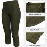 1 x RAW Customer Returns Lo.gas Cycling Shorts Women Padded 3 4 Cycling Shorts High Waist Cycling Shorts Padded Elastic Cycling Shorts With Pocket S Pitch Green - RRP €36.99