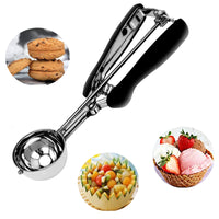 2 x RAW Customer Returns Ice Cream Scoop, 5cm Stainless Steel Cookie Scoop for Mashed Potatoes, Meatballs, Fruit, Salad, Ice Cream Cup, Cone, Cookie Dough Spoon with Handle - RRP €29.98