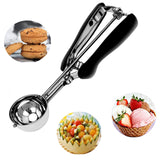 2 x RAW Customer Returns Ice Cream Scoop, 5cm Stainless Steel Cookie Scoop for Mashed Potatoes, Meatballs, Fruit, Salad, Ice Cream Cup, Cone, Cookie Dough Spoon with Handle - RRP €29.98