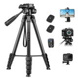 1 x RAW Customer Returns Victiv New Camera Cell Phone Tripod, 172cm Portable Camera Tripod, Aluminum Tripod with Removable 3-Way Head for DSLR Canon Nikon Sony Action Camera, Photo Tripod for iPhone Smartphone - RRP €32.99