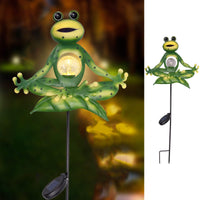 1 x RAW Customer Returns TERESA S COLLECTIONS Garden decoration for outside, solar lamps for outside garden figure frog yoga metal solar path light weatherproof plug-in lights with ground spike, Mother s Day gifts for mom - RRP €25.2