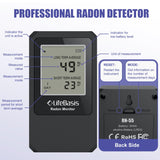 1 x RAW Customer Returns LifeBasis radon and air quality monitor, wireless radon monitor with screen for monitoring long and short term, radon detector, radon meter, radon measuring device for basement, office, house - RRP €131.09