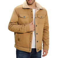 1 x RAW Customer Returns Vancavoo Men s Winter Jacket Casual Jacket Classic Warm Military Jacket Jackets Fleece Jacket with Pockets, Pale Blue, XXL - RRP €55.87