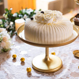 1 x RAW Customer Returns WVOPIAHY cake plate with base golden plate, cake stand vintage cake plate metal, cake stand cake stand for cakes cake dessert, 310 mm 12 inches  - RRP €30.24