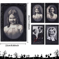 19 x Brand New Pack of 4 Halloween decoration horror picture frames, Halloween horror portrait, Halloween decoration 3D pictures, Halloween decoration scary wall portraits, haunted wall decoration, for Halloween party haunted house  - RRP €268.09