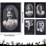 19 x Brand New Pack of 4 Halloween decoration horror picture frames, Halloween horror portrait, Halloween decoration 3D pictures, Halloween decoration scary wall portraits, haunted wall decoration, for Halloween party haunted house  - RRP €268.09