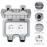 1 x RAW Customer Returns Outdoor socket socket IP66 weatherproof outdoor wall socket, ZITFRI garden socket surface-mounted garden socket 2-way protective contact with protective flap for wet rooms, garden, outdoor, garage, kitchen - RRP €15.12