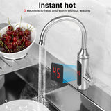 1 x RAW Customer Returns Electric faucet for quick water heating, kyaoayo electric faucet with instantaneous water heater 230V electric heating faucet LCD temperature display, for kitchen, bathroom - RRP €56.46