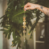 1 x RAW Customer Returns Boho-berry suncatcher with prism crystal Boho moon phase garland Gold Deco Aesthetic Decorative window to hang Perfect vintage, indie, witchy and aesthetic decoration suitable as a gift - RRP €19.99