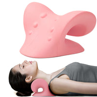 1 x RAW Customer Returns Neck and Shoulder Relaxation Pillow, Neck Stretching Device to Relieve Jaw Joint Pain and Cervical Spine Alignment, Chiropractic Pillow, Neck Stretcher, Pink - RRP €28.52