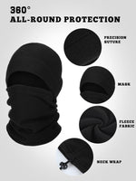 3 x Brand New SATINIOR Detachable Balaclava Polar Fleece Thermal Face Neck Mask for Cold Weather Cycling for Women Men Black  - RRP €32.52