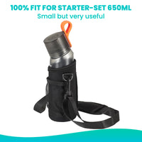 40 x Brand New petellow neoprene thermal cover compatible with starter set drinking bottle 650ml - bottle cover neoprene cover protective cover with adjustable shoulder strap - RRP €399.6