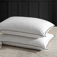 1 x RAW Customer Returns APSMILE down pillow 50x75 feather pillow with 3 chamber filling - luxury down pillow for sleeping, pillow 50x75 down pillow 100 organic cotton cover, soft supportive white, pack of 2  - RRP €67.9