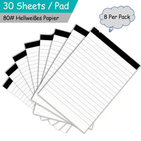 1 x Brand New Nichela A6 notepads 30 pages thick bright white paper notepad pack of 8 lined pages notebook with 17 lines suitable for travel, school, business, memos and meetings - RRP €14.11