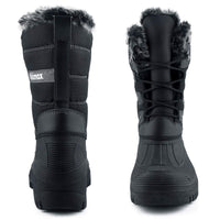 1 x RAW Customer Returns Knixmax Snow Boots Fur Lined Winter Boots Waterproof Soles Warm Lace-up Shoes Women Black 39EU - RRP €46.99