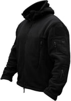 1 x RAW Customer Returns TACVASEN Men s Fleece Jacket Military Outdoor Windproof Jacket with Hood - Size M, Black - RRP €58.46