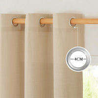 1 x RAW Customer Returns PONY DANCE Boho Curtains Linen Curtains Living Room Eyelet Curtain Set of 2 H 245 x W 140 cm Linen Look Curtains Semi-Transparent Linen Curtains for Living Room Linen Curtain Camel Hair Color - RRP €36.25