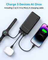 1 x RAW Customer Returns AsperX PowerBank 20000mAh, Power Bank Mobile Phone USB C Input and Output 5V 3A Fast Charging External Battery Portable Charger Compatible with iPhone, Huawei, Samsung Galaxy, Xiaomi Phones - RRP €20.16